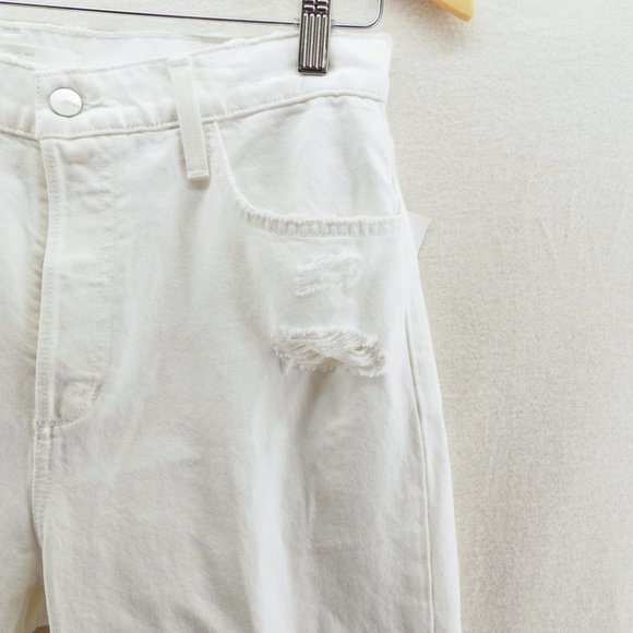 Joes Womens Scout Distressed Mid Rise Slim Boyfriend Cropped Jeans White - Picture 6 of 12